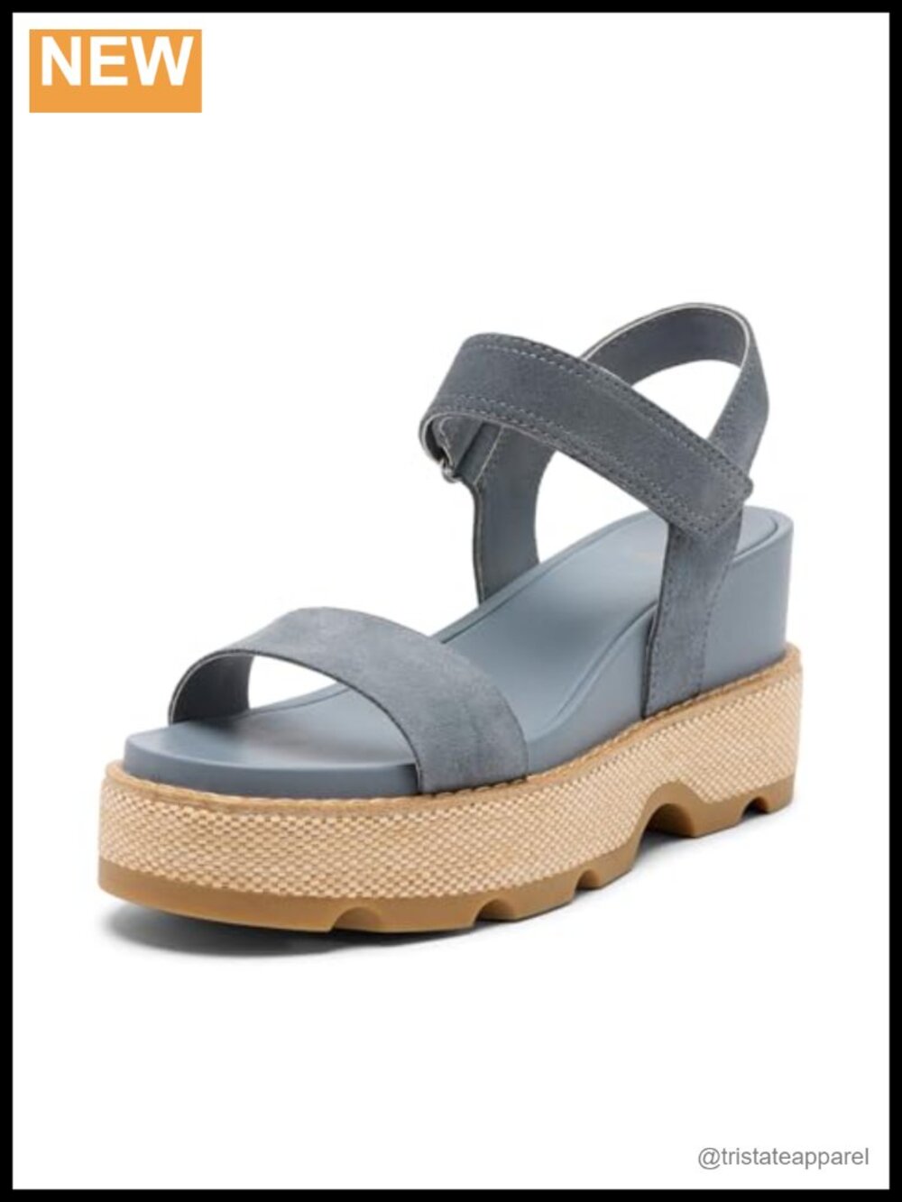 Suede Y-Strap Wedge Sandal
